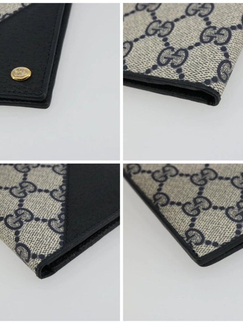 GUCCI GG Supreme Compact Wallet PVC Navy Auth 178789A - Picture 16 of 16